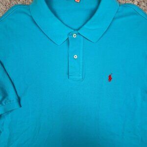 Polo Ralph Lauren Mens Polo Shirt Short Sleeve Pony Logo Size 2XL Light Blue
